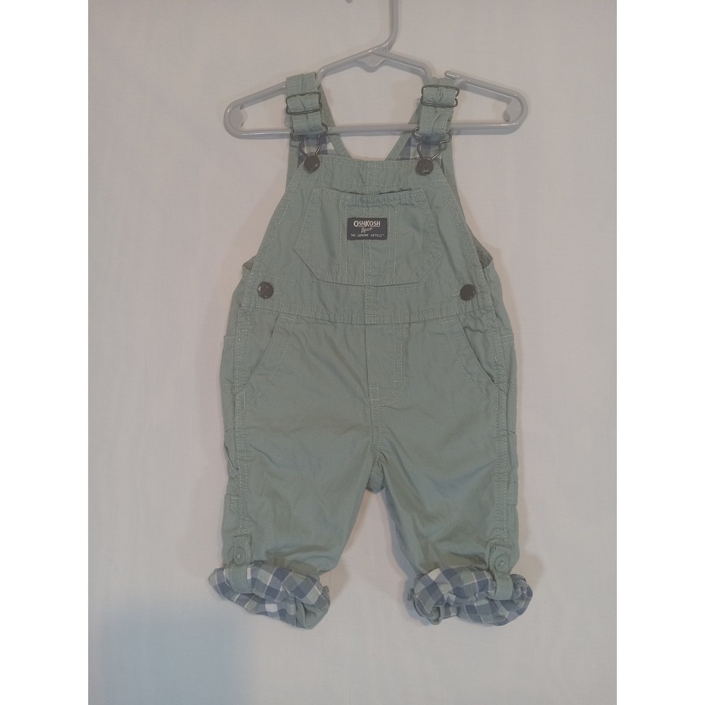Oshkosh B'gosh Baby Girl's Light Green Overall Jumper Pants. Size 9 Months